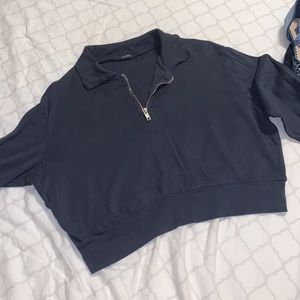 Pacsun quarter zip cropped sweatshirt
